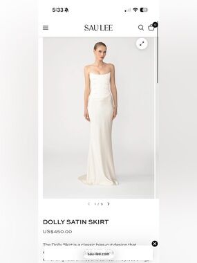 Sau Lee Dolly Satin Skirt Size 2 NWT